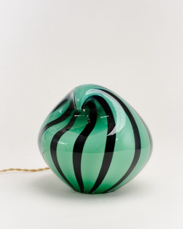 Wave Lamp, Green with Black Stripes